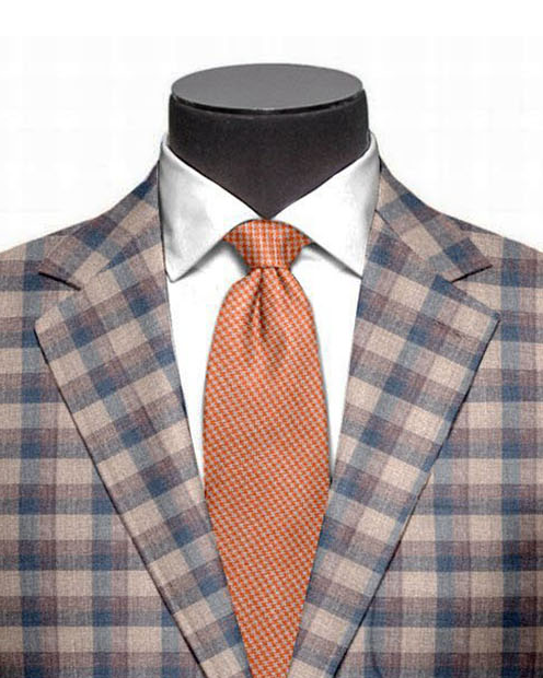 EThomas Light Peach Blue Voilet Checks Jacket