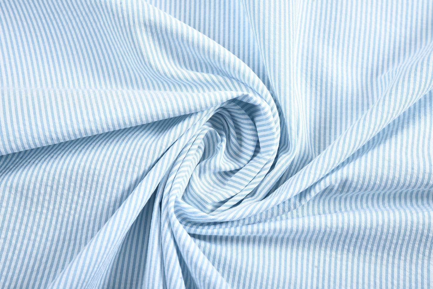 Alaskan Blue Dress Stripes Seersucker