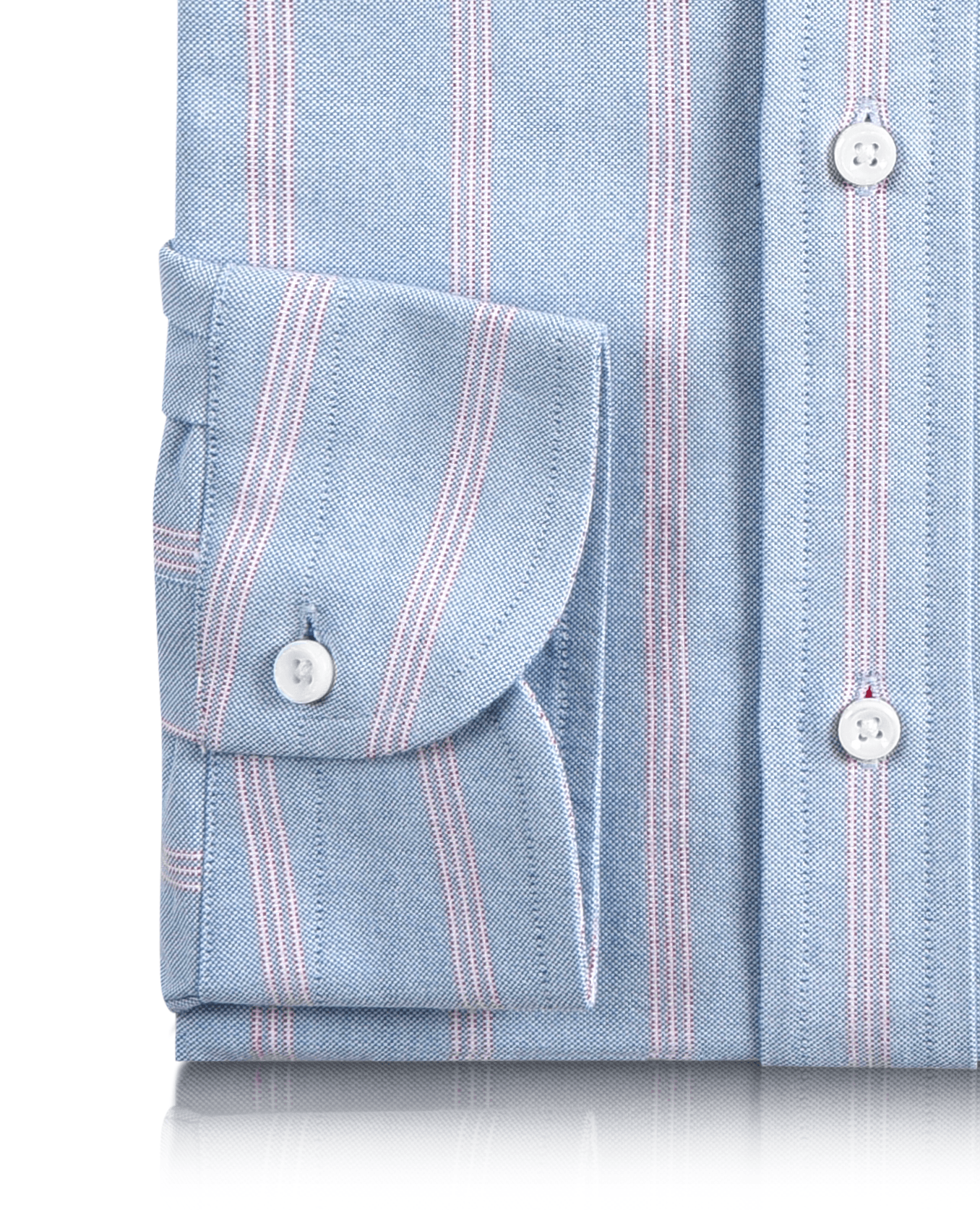 Classic Oxford: Red Wide Stripes on Blue