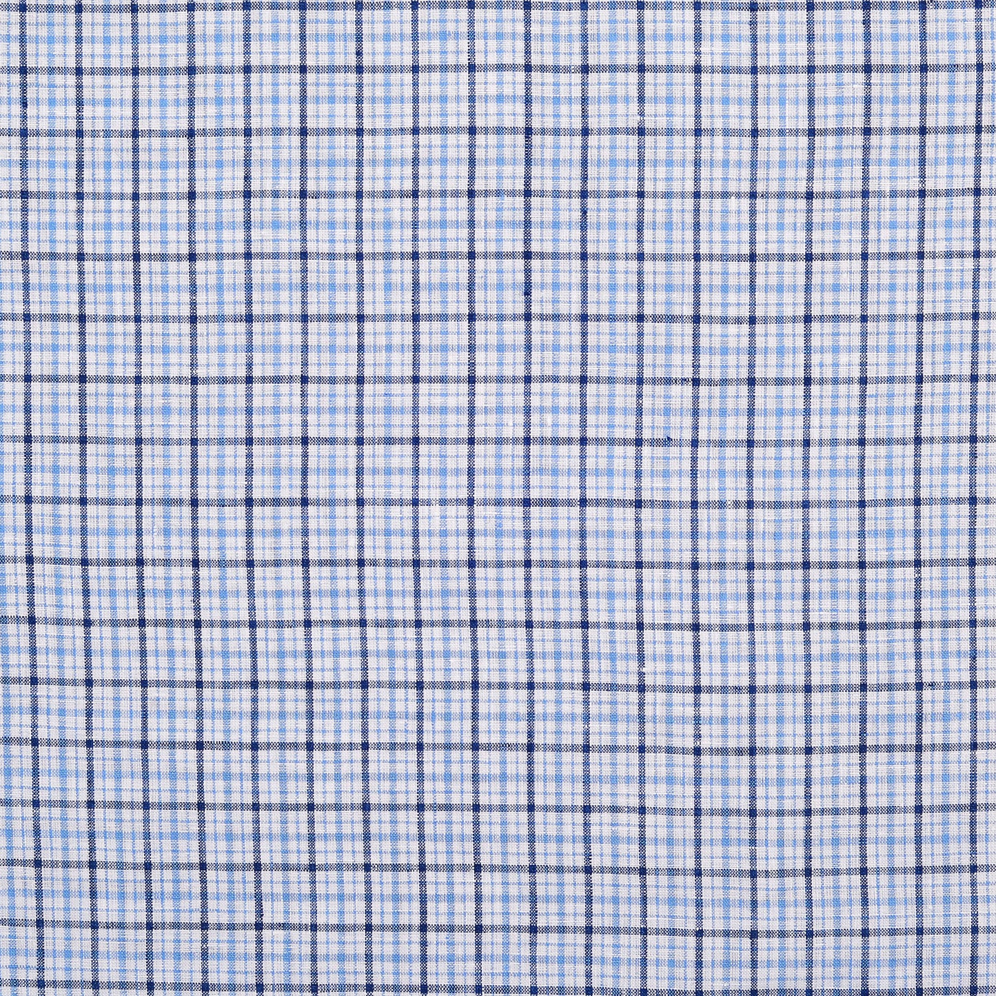 Linen: Shades Of Blue Stripes Tattersall