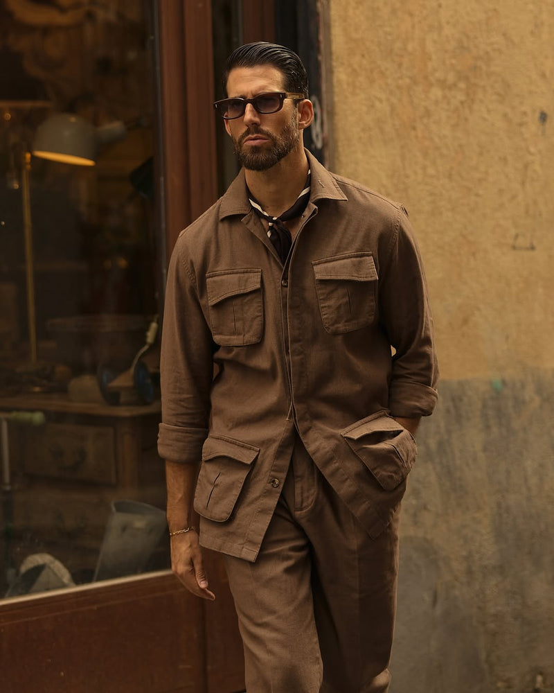 Linen Fresco Brown Pant