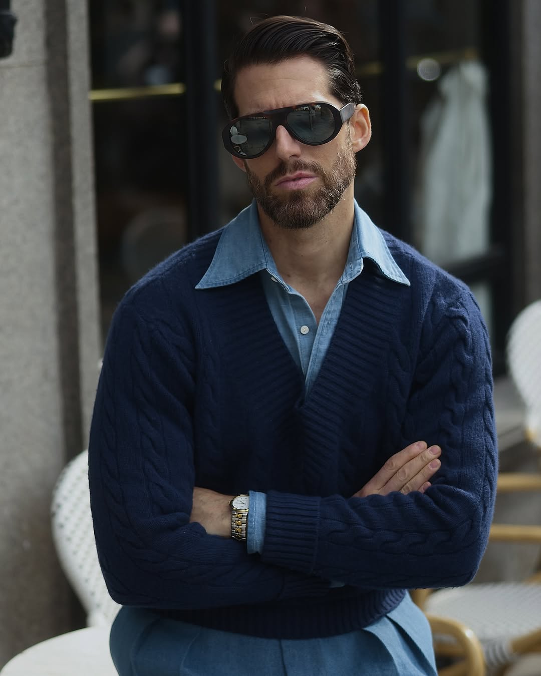 Fade Washed Hemp Cotton Chambray Shirt