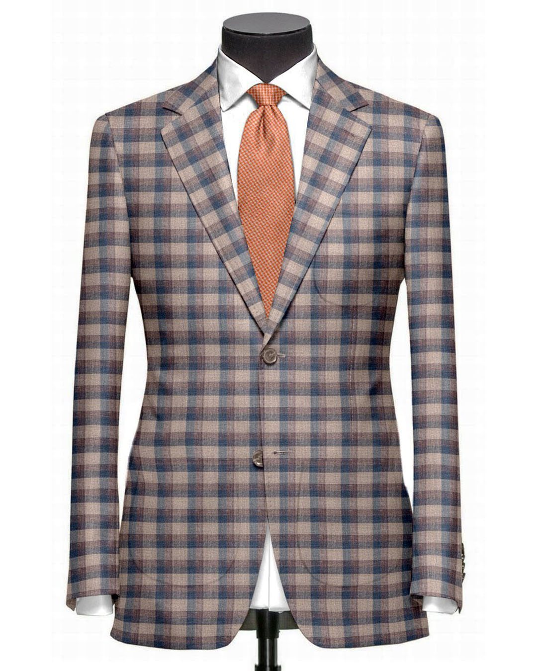 EThomas Light Peach Blue Voilet Checks Jacket