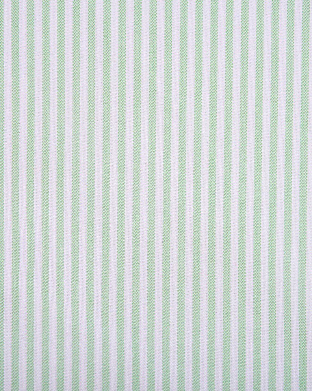 Close up of the custom oxford shirt for men by Luxire in shades of green