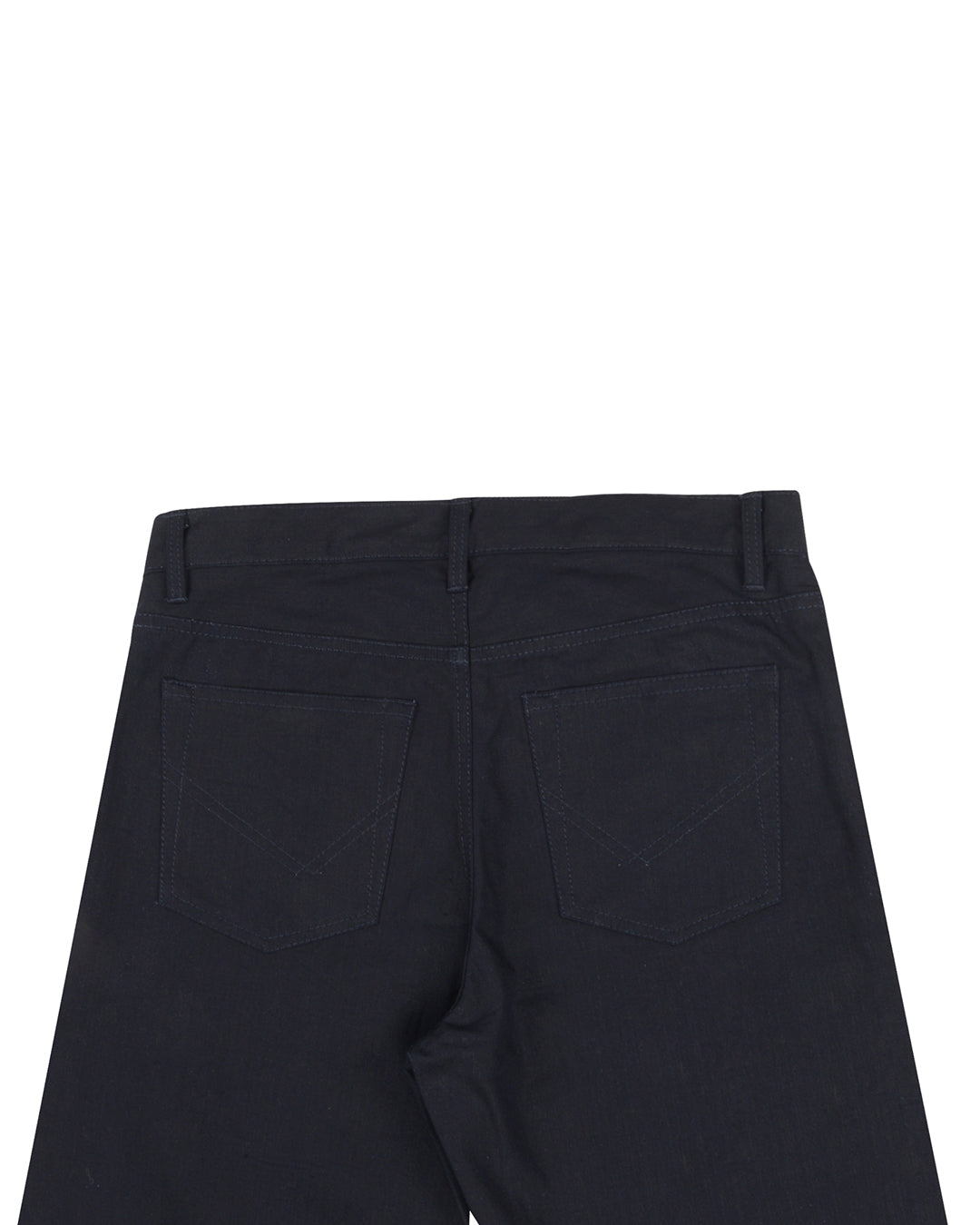 Back view of custom jeans for men by Luxire in navy