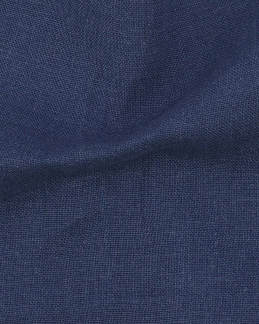 Close up of the custom linen shirt for men in indigo denim by Luxire Clothing