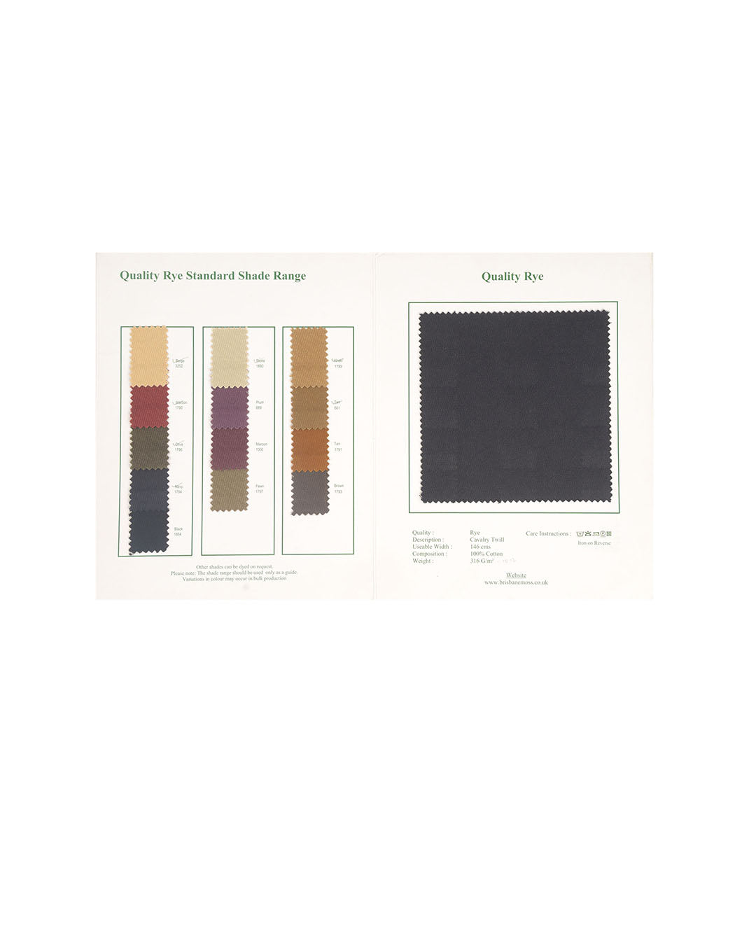 Brisbane Moss Khaki Cotton Cavalry Twill