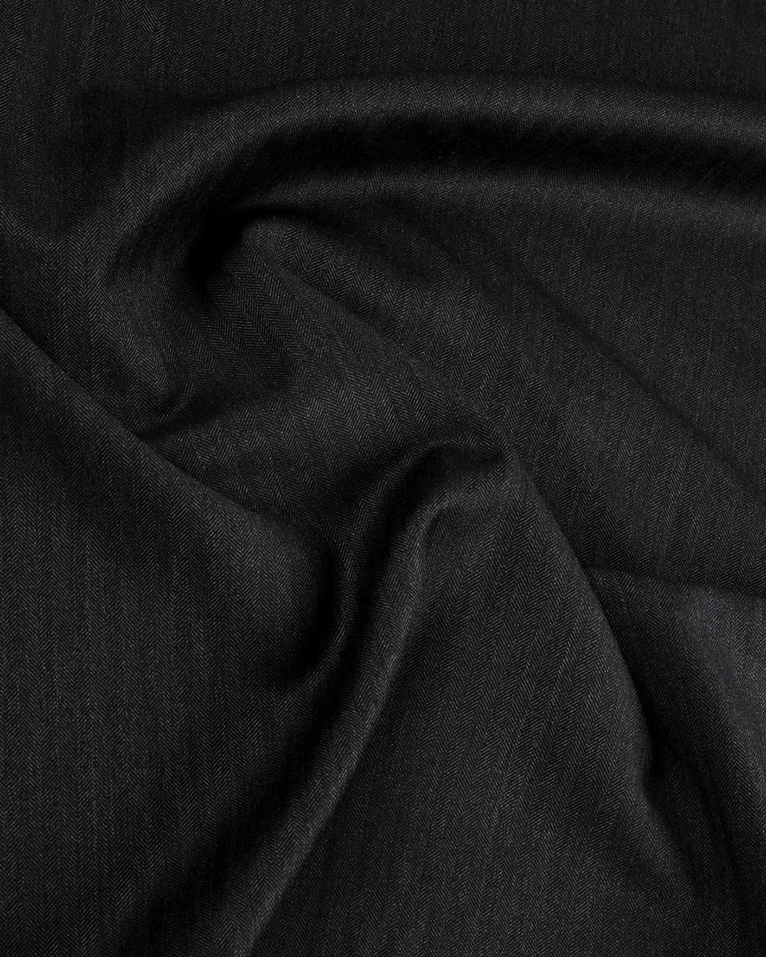 Drago: Super 130s - Charcoal Herringbone