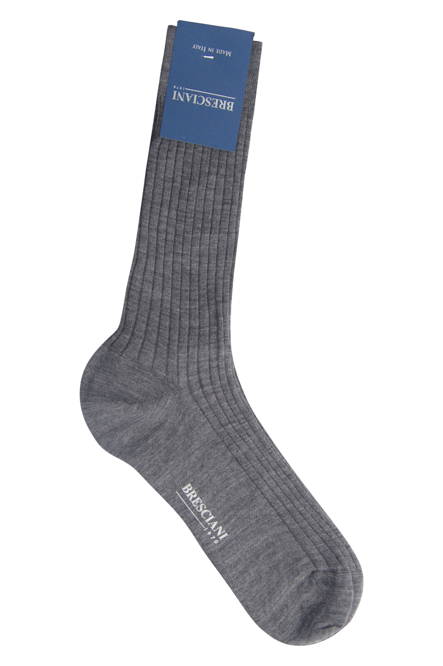 Bresciani Wool Socks-Grigio Medio (1696049791031)