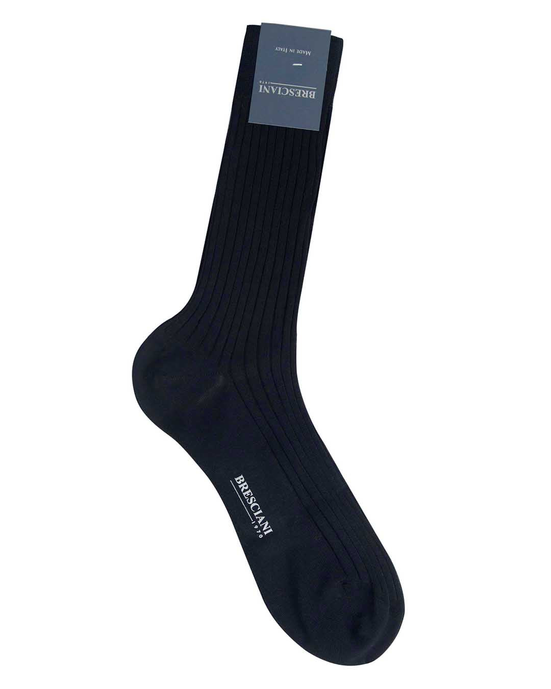 Bresciani Cotton Rib Socks-Blue