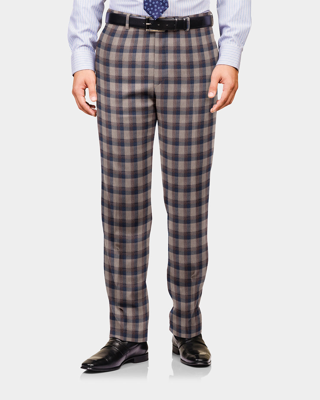EThomas Light Peach Blue Voilet Checks