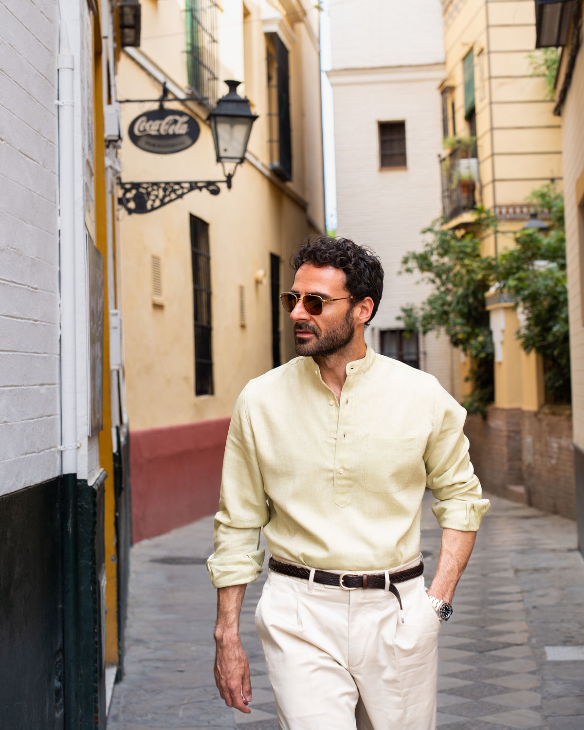 Pleated Sandstone Cotton Twill Pant - 8