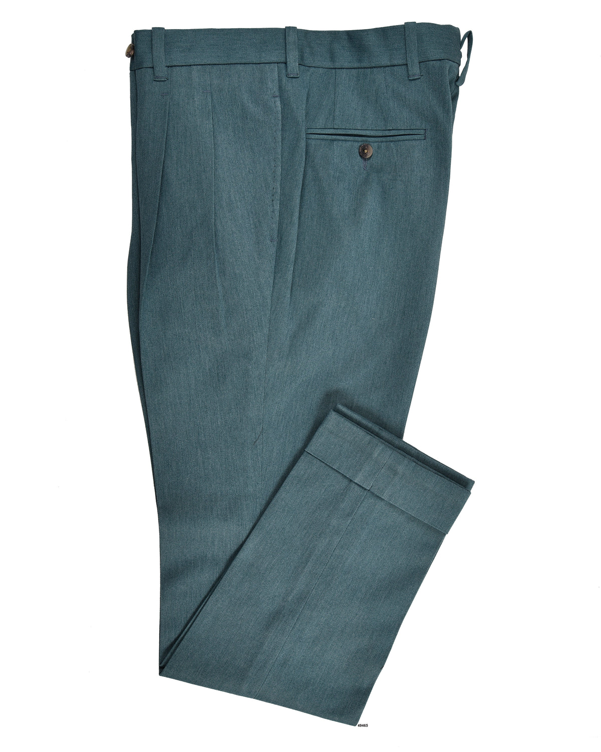 Dark Shaded Green Cotton Twill Pant - 1