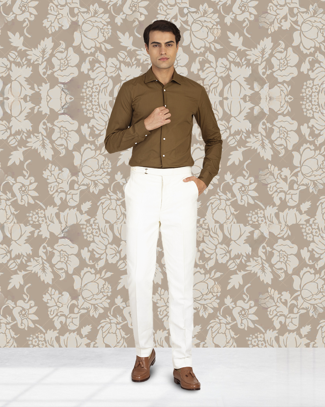 Linen Cotton Canvas: Cream Pant - 2
