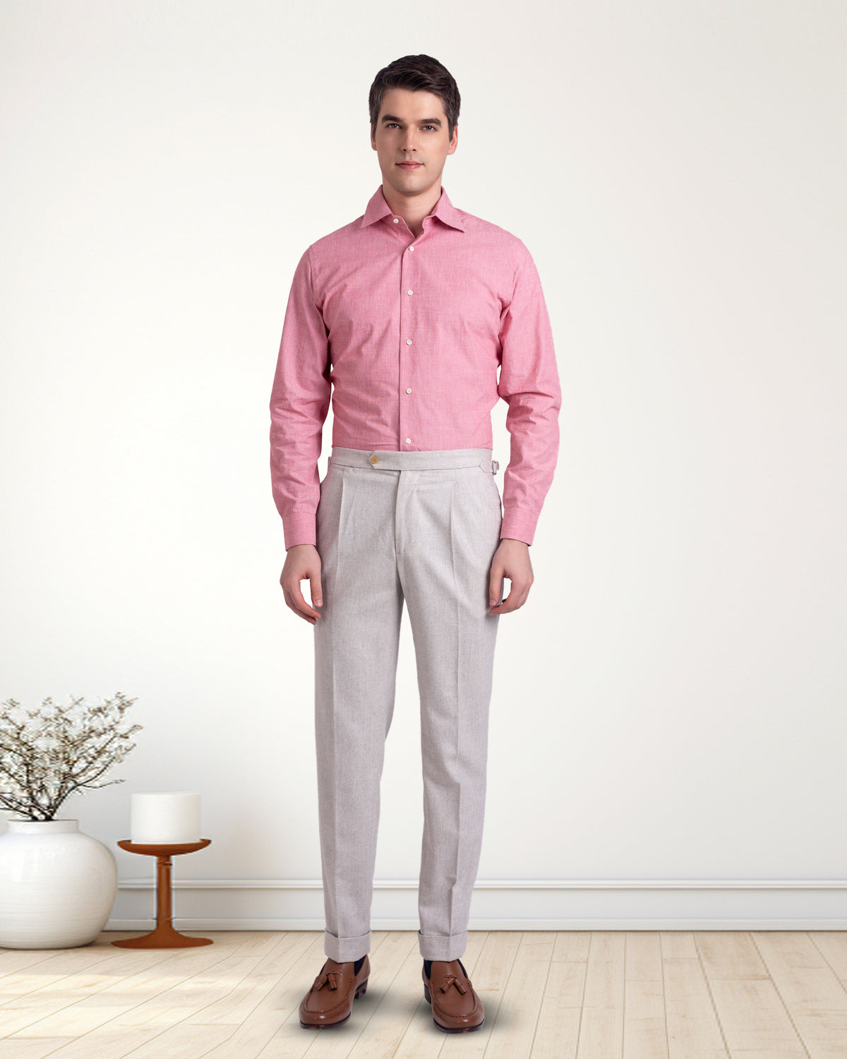 Summer Red End on End Shirt - 5