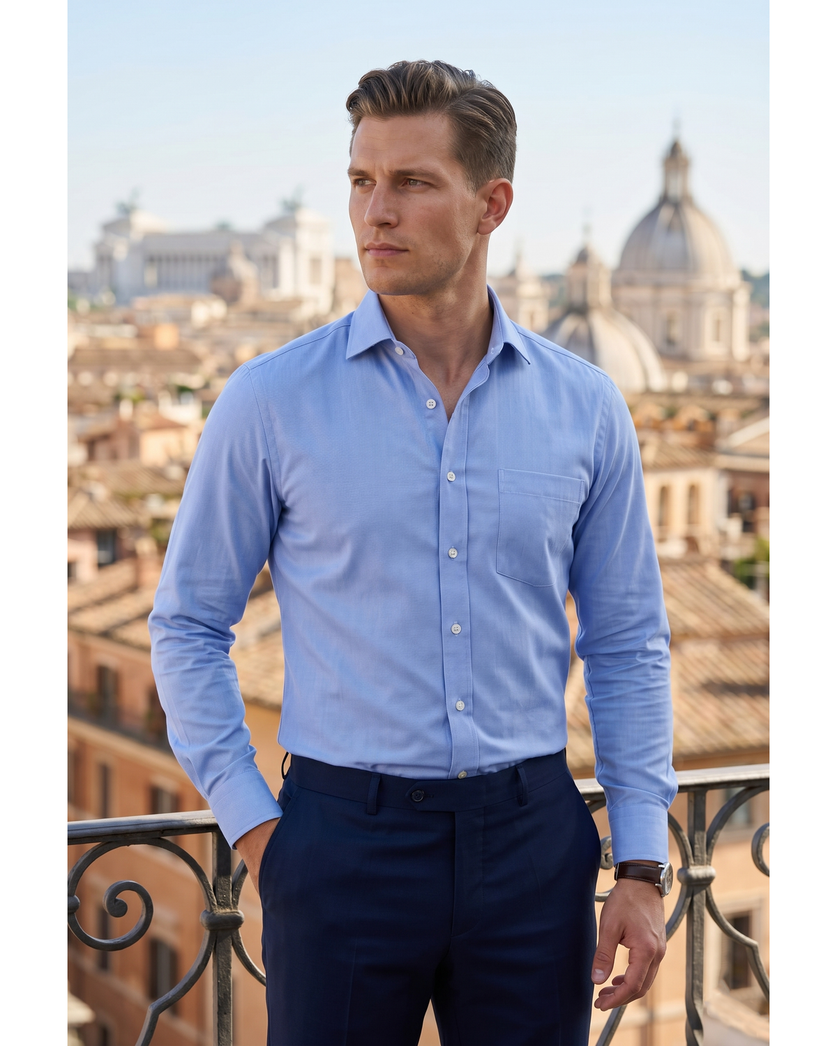 Getzner Blue Twill Shirt - 1