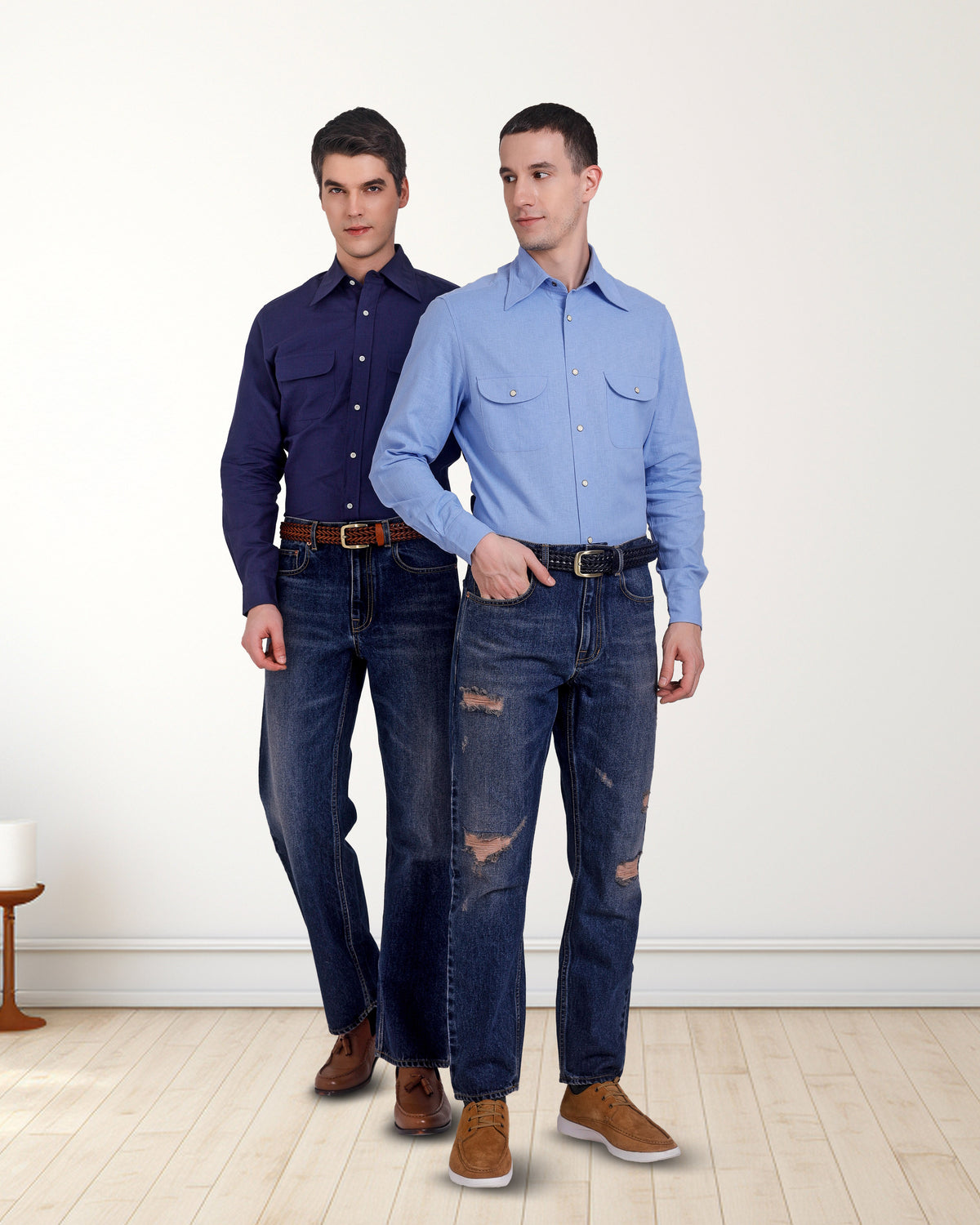 Blue Fresco Madapolam Chambray Western Shirt - 7