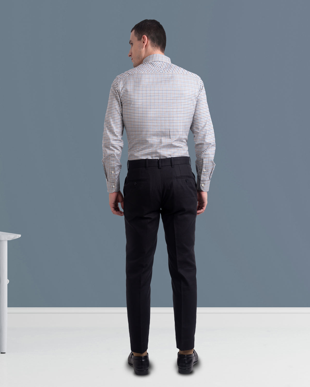 Brown Blue Tattersall Checks Twill Flannel - 6