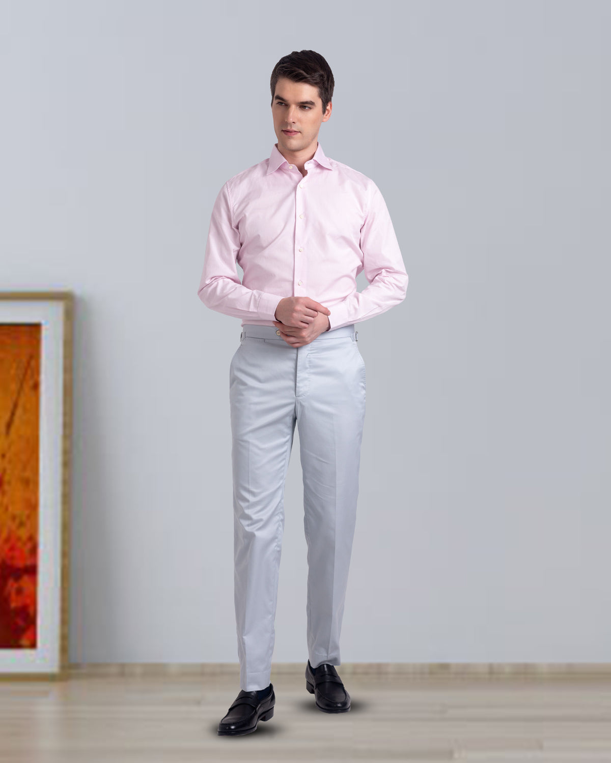 Pale Baby Pink Plain Light Poplin Shirt - 3