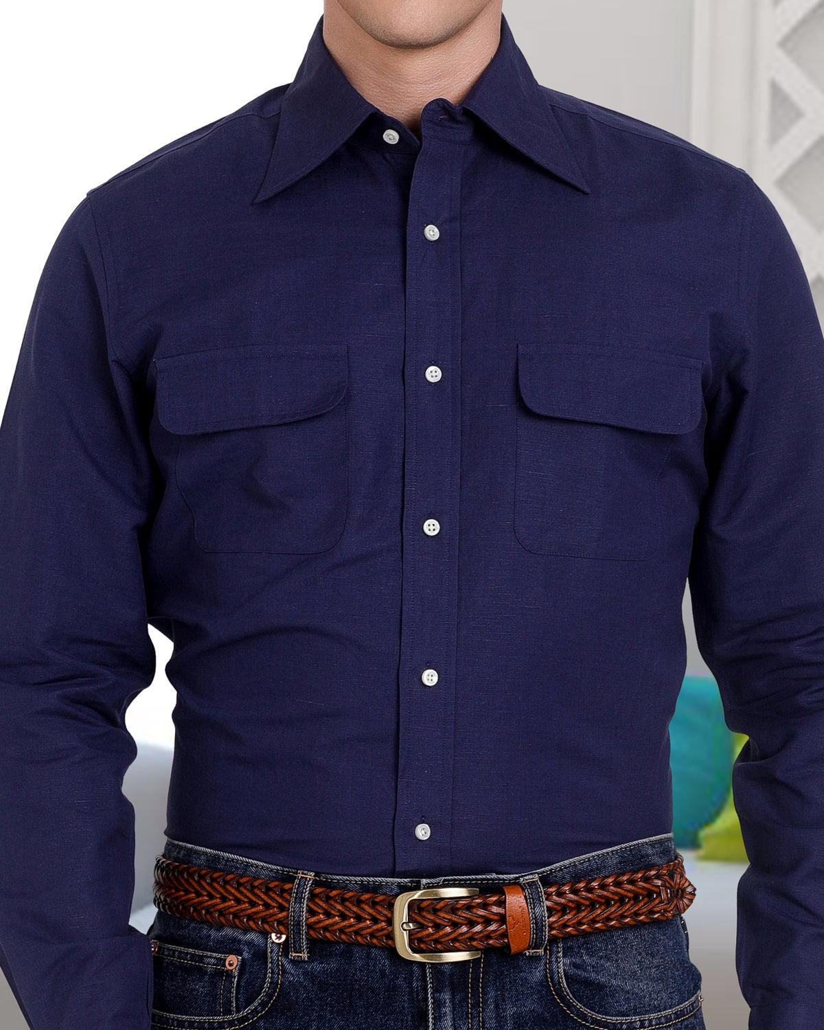 Navy Chambray Shirt - 1