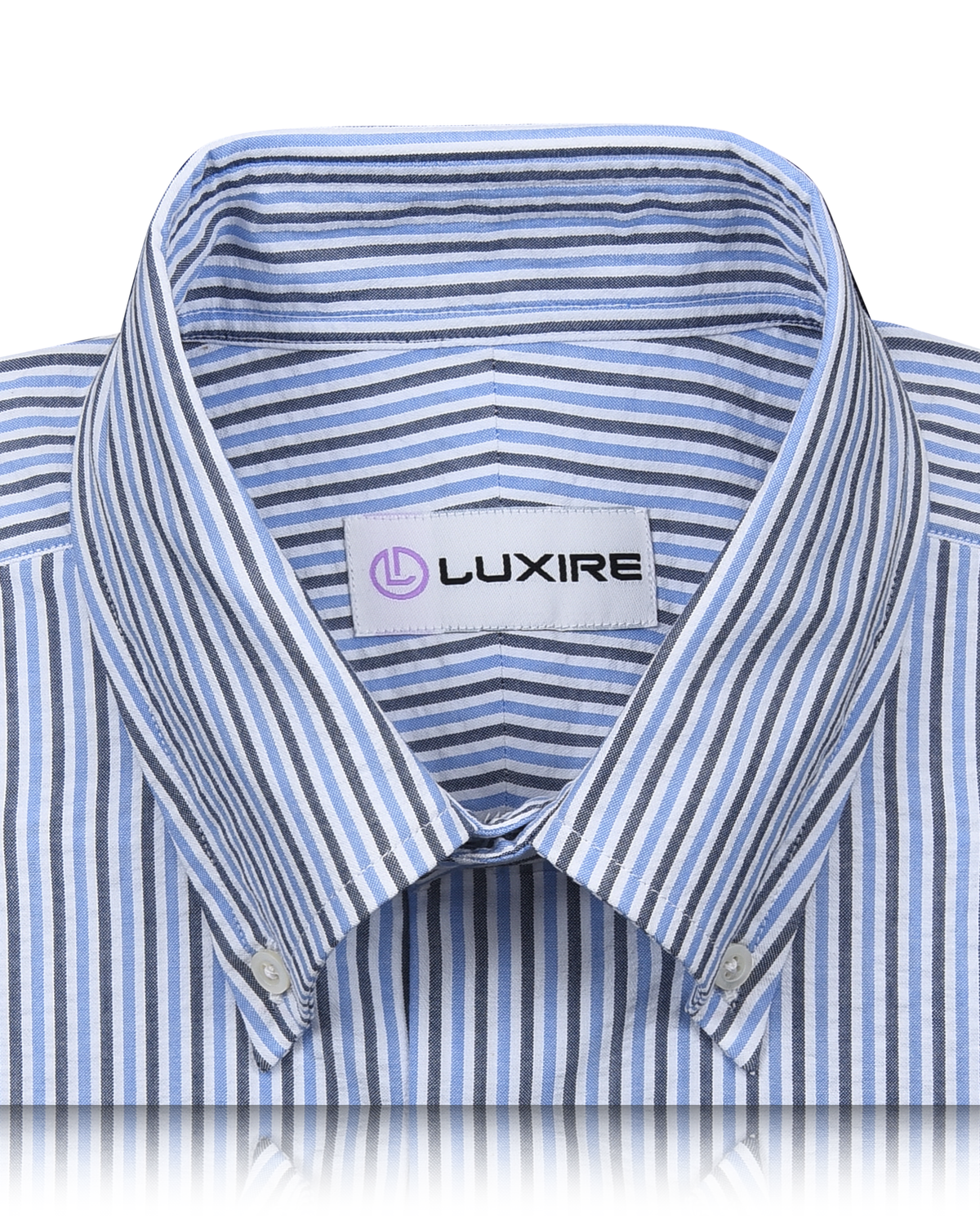 Dark Blue With Black Stripes On White Shirt - 2