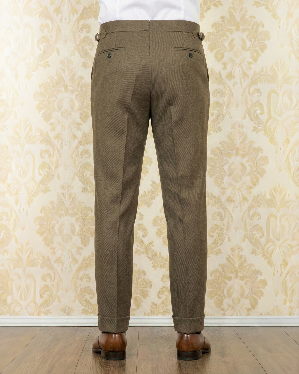 Dugdale Tobacco Wool Flannel Dress Pant - 3