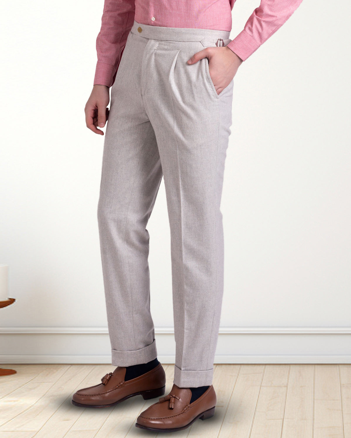 Vitale Barberis Canonico -Ecru Woolen Flannel - 1