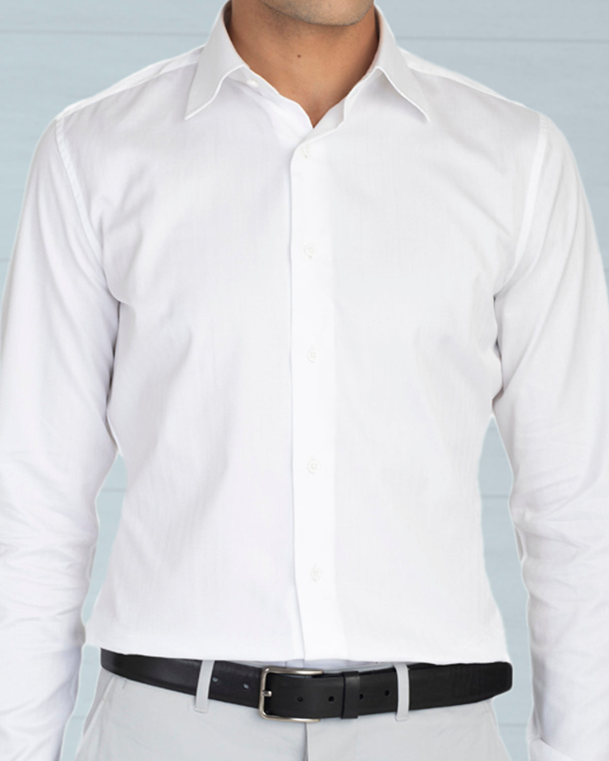 Brembana White Herringbone Shirt - 1