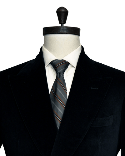 Dugdale Cotton Black Velvet Double Breasted Jacket