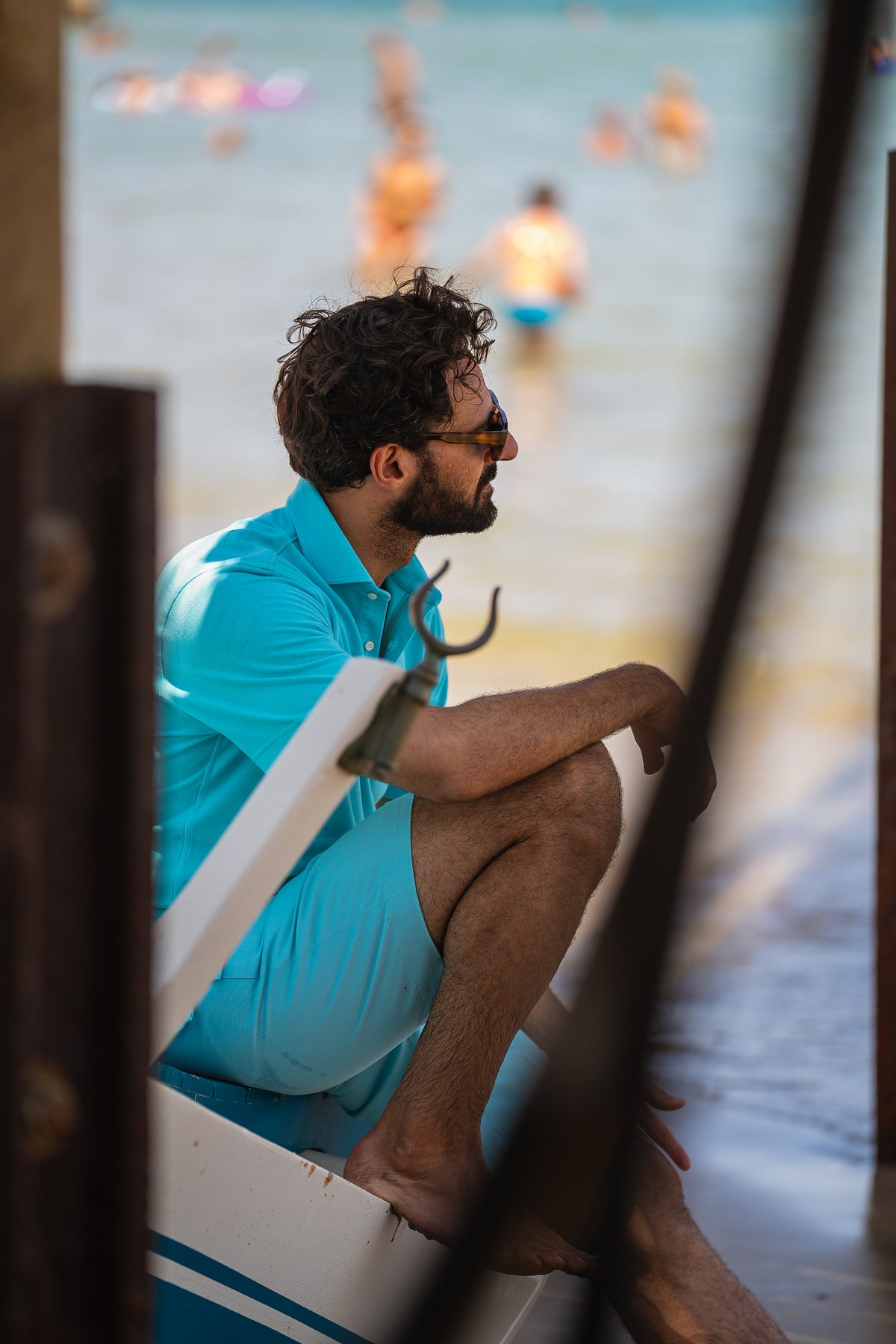 Electric Blue Cotton Twill Shorts - 9