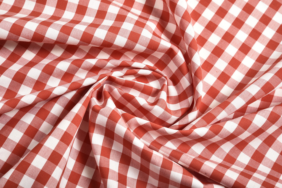 Red on White Broad Gingham Checks Shirt - 2