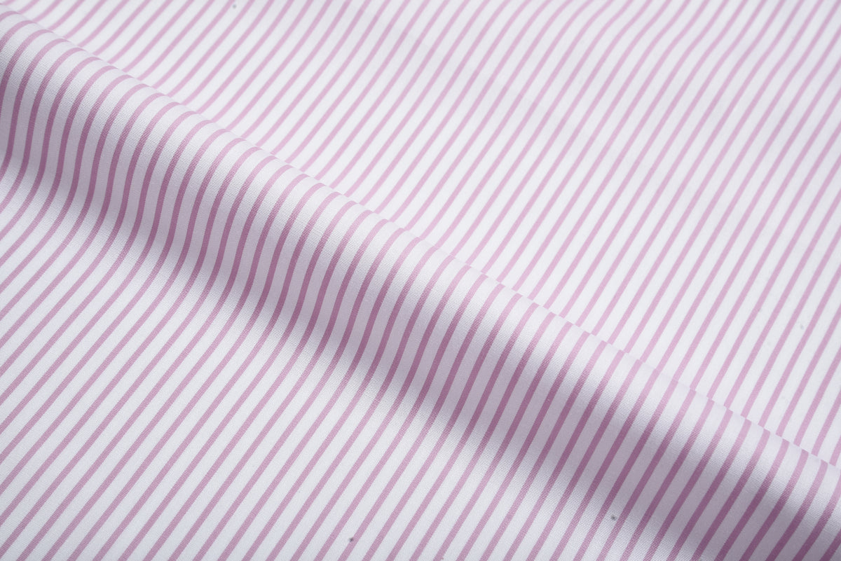 Pink Stripes On White Shirt - 4