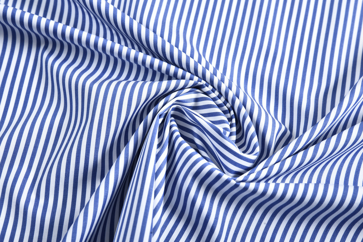 Cornflower Blue White Candy Stripes - 5