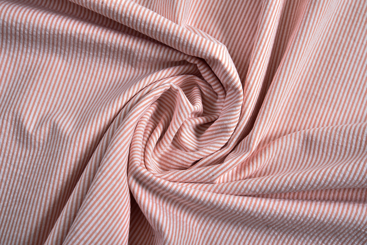 Coral Orange Stripes Seersucker - 5