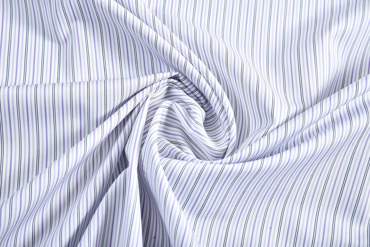 Alumo Light Grey And Purple Thin Navy Stripes - 2