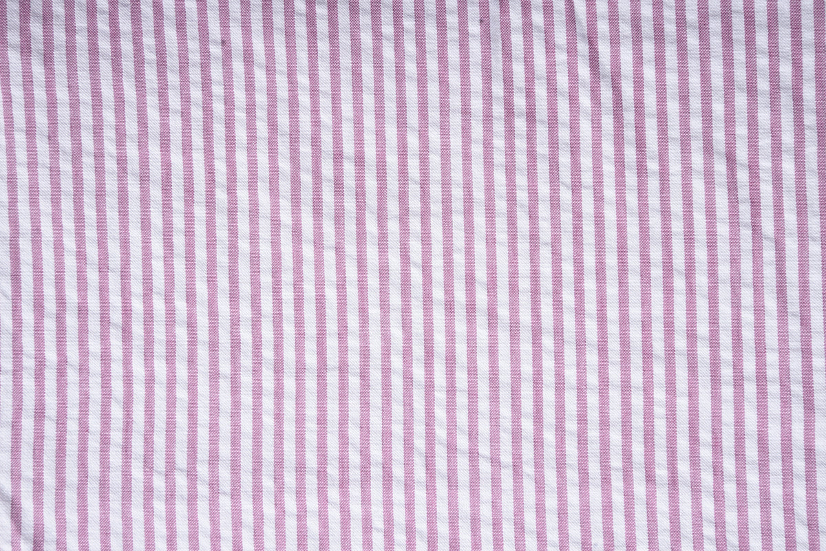 Pink on White Seersucker Candy Stripes - 6