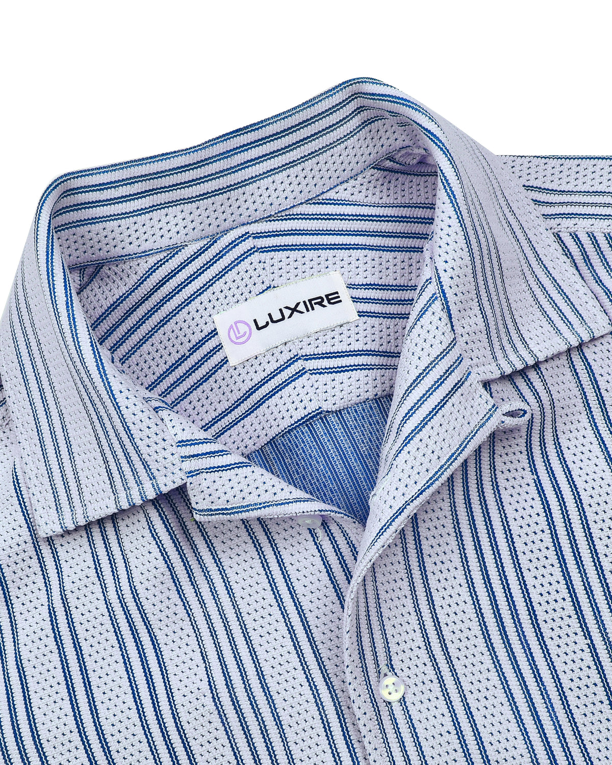 Summer Camp Collar Casual Shirt in White and Blue Stripes - 5