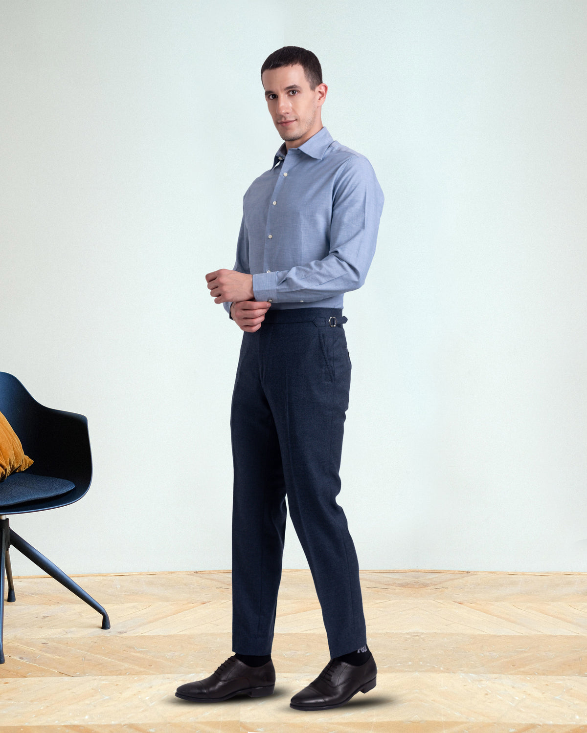 Dugdale Navy Blue Wool Flannel - 3