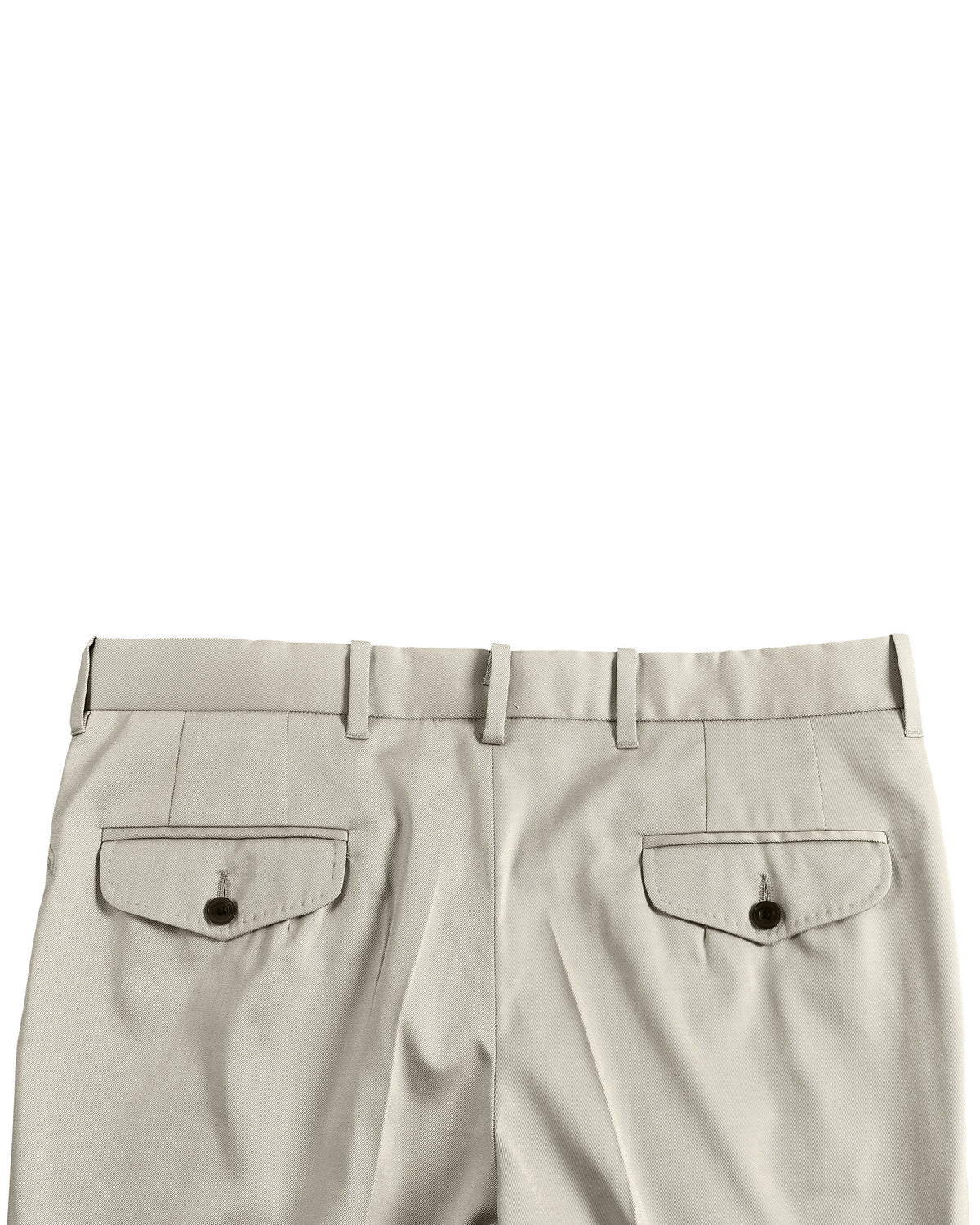 Pleated Ivory Cotton Twill Dress Pant - 6