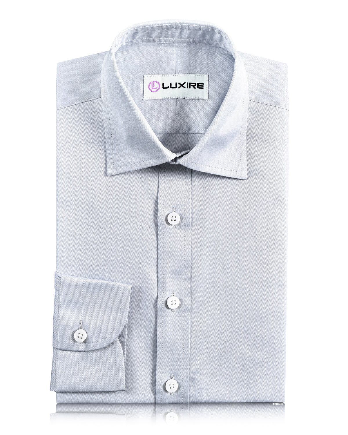Brembana Pale Blue Herringbone Shirt - 1