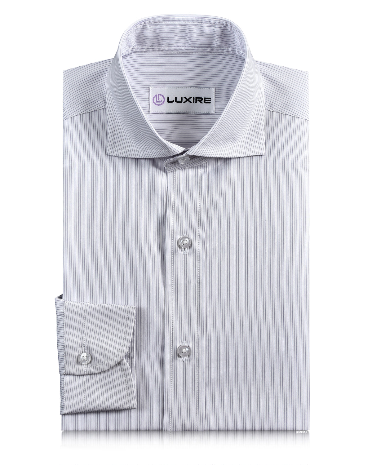A Touch of Silk: Purple Pin Stripes With White: Natural Wrinkle Free - 1