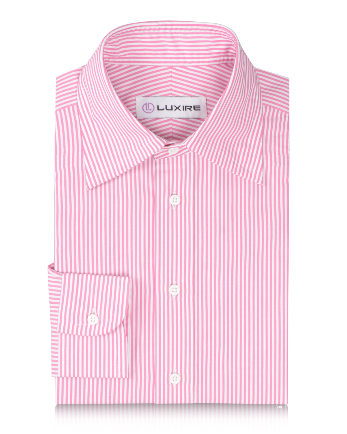 Rosewine Pink Pencil Stripes on White - 1