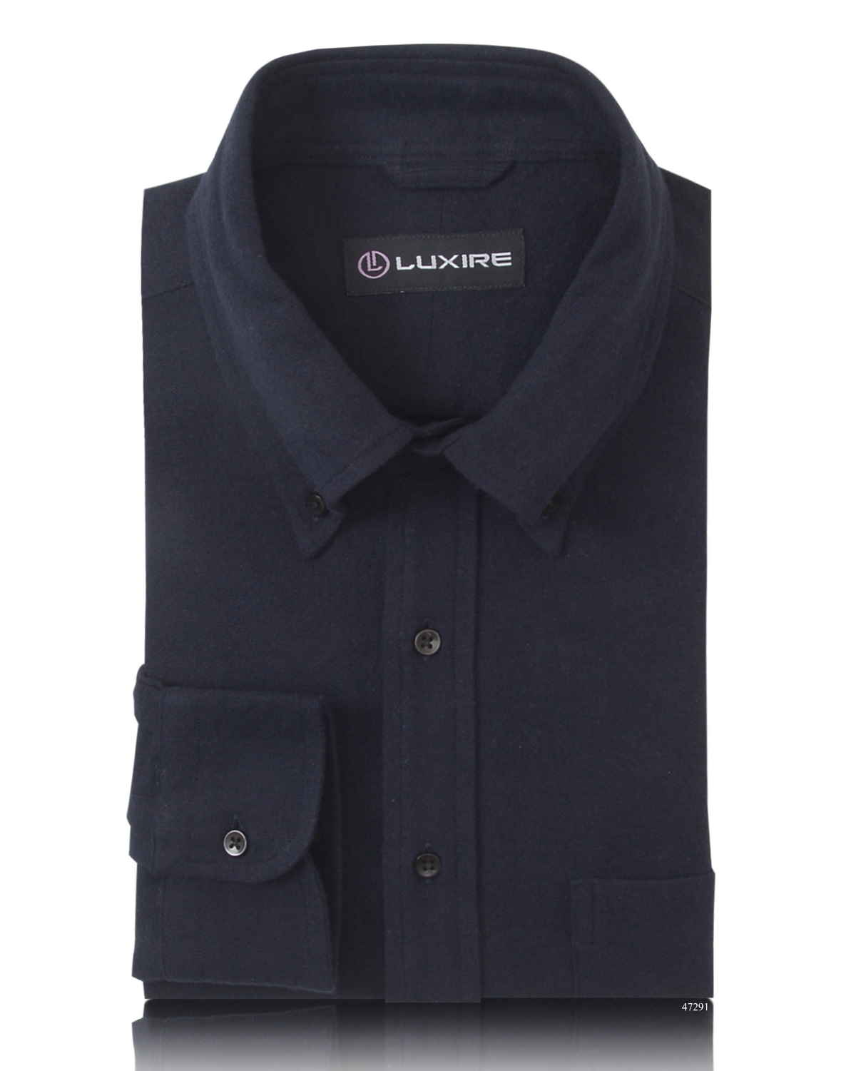 Navy Blue Flannel Shirt - 1