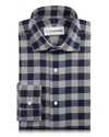 Silver Grey Navy Gingham Flannel