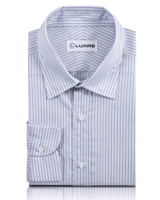 Navy White Grey Stripes Shirt