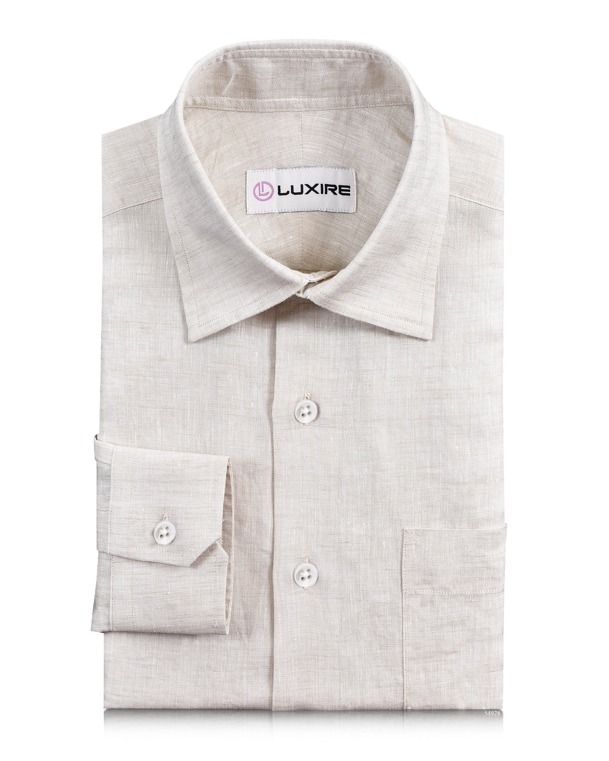 Pullover Shirt in Ecru Textured Linen - 1
