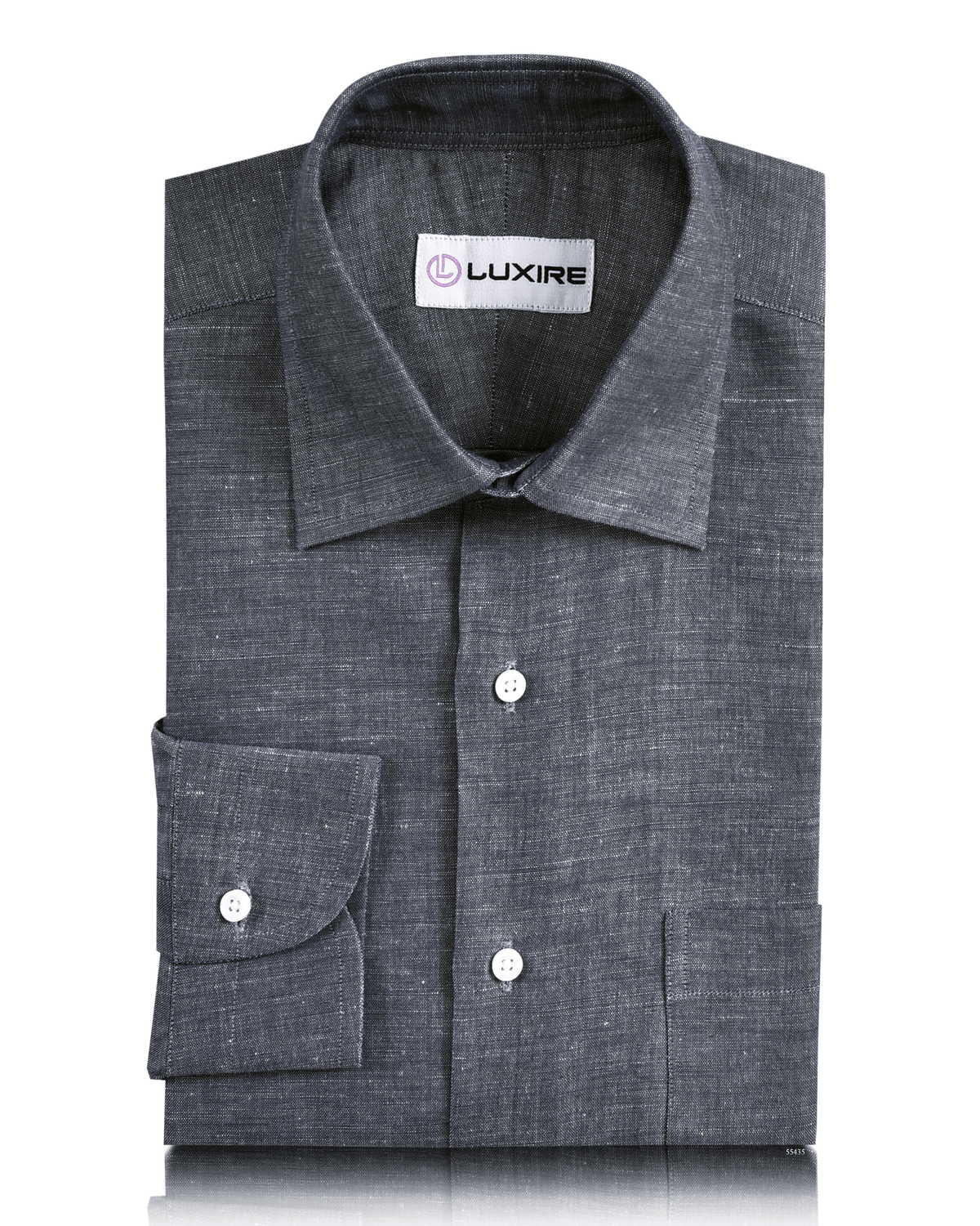 Cotton Linen: Greyish Navy Chambray - 1