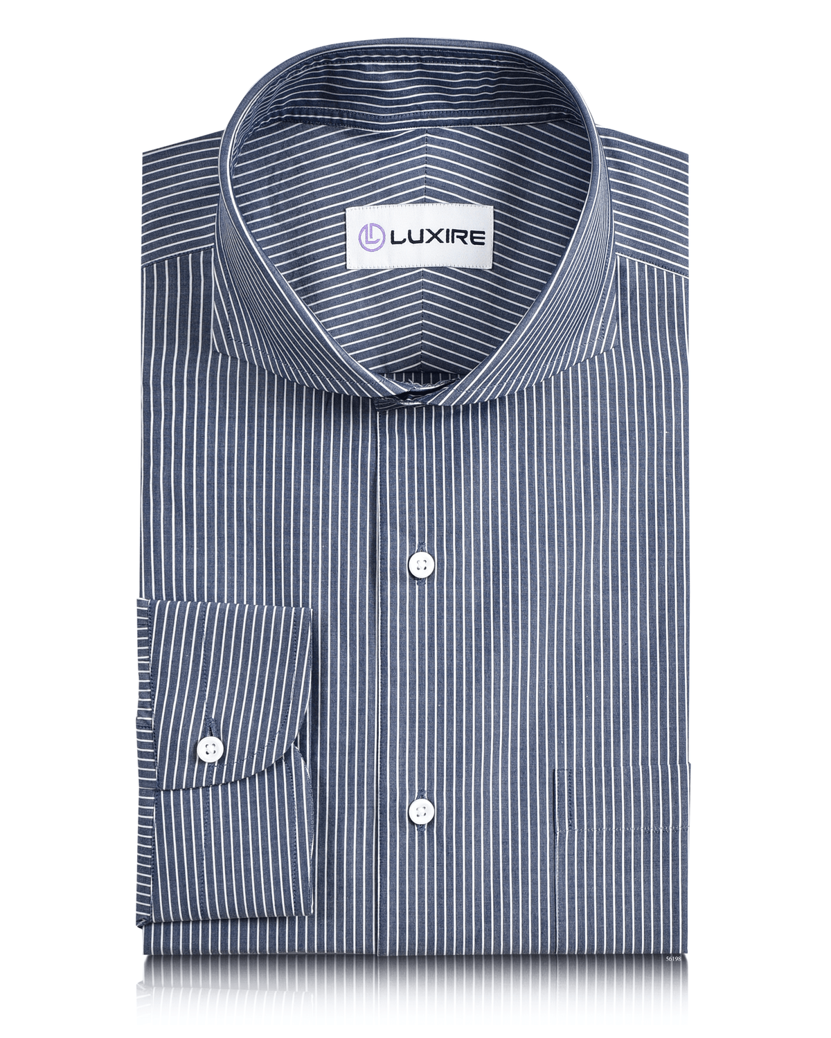 Grey Navy White Pencil Stripes - 1