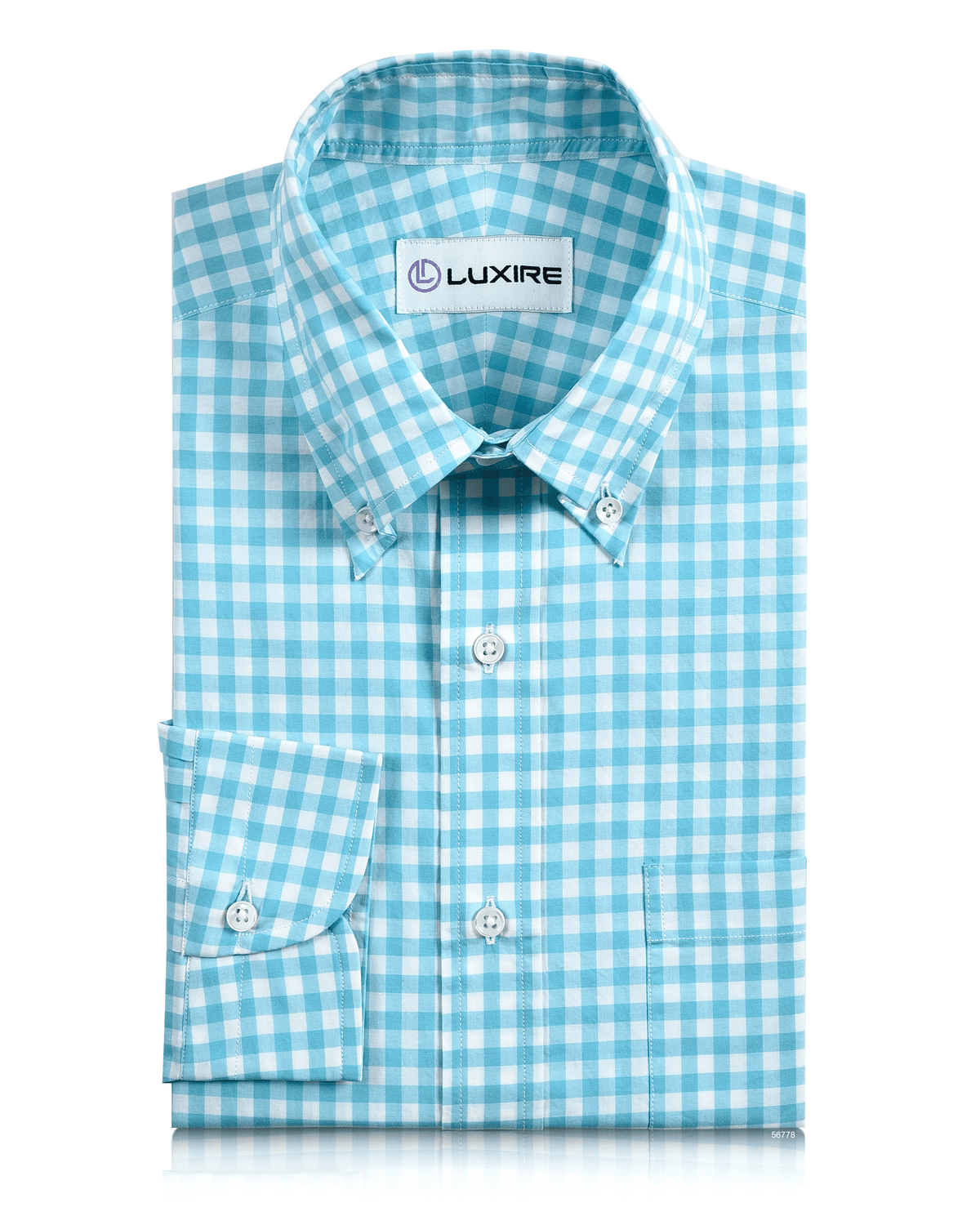 Ocean Blue Gingham Shirt - 1