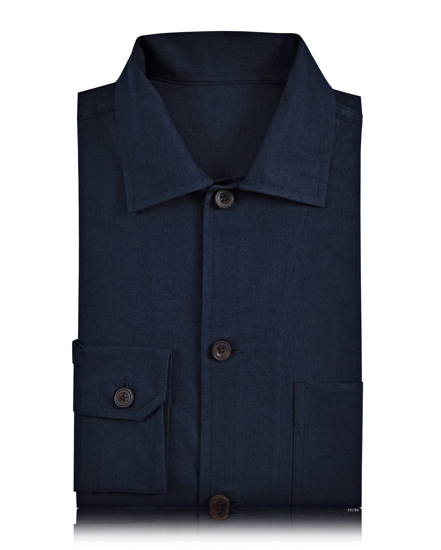 Fresco Cotton Ink Blue Shirt Jacket